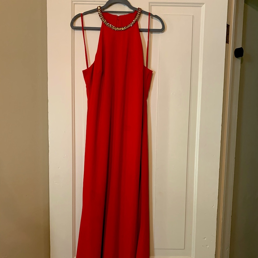 badgley mischka red gown worn once